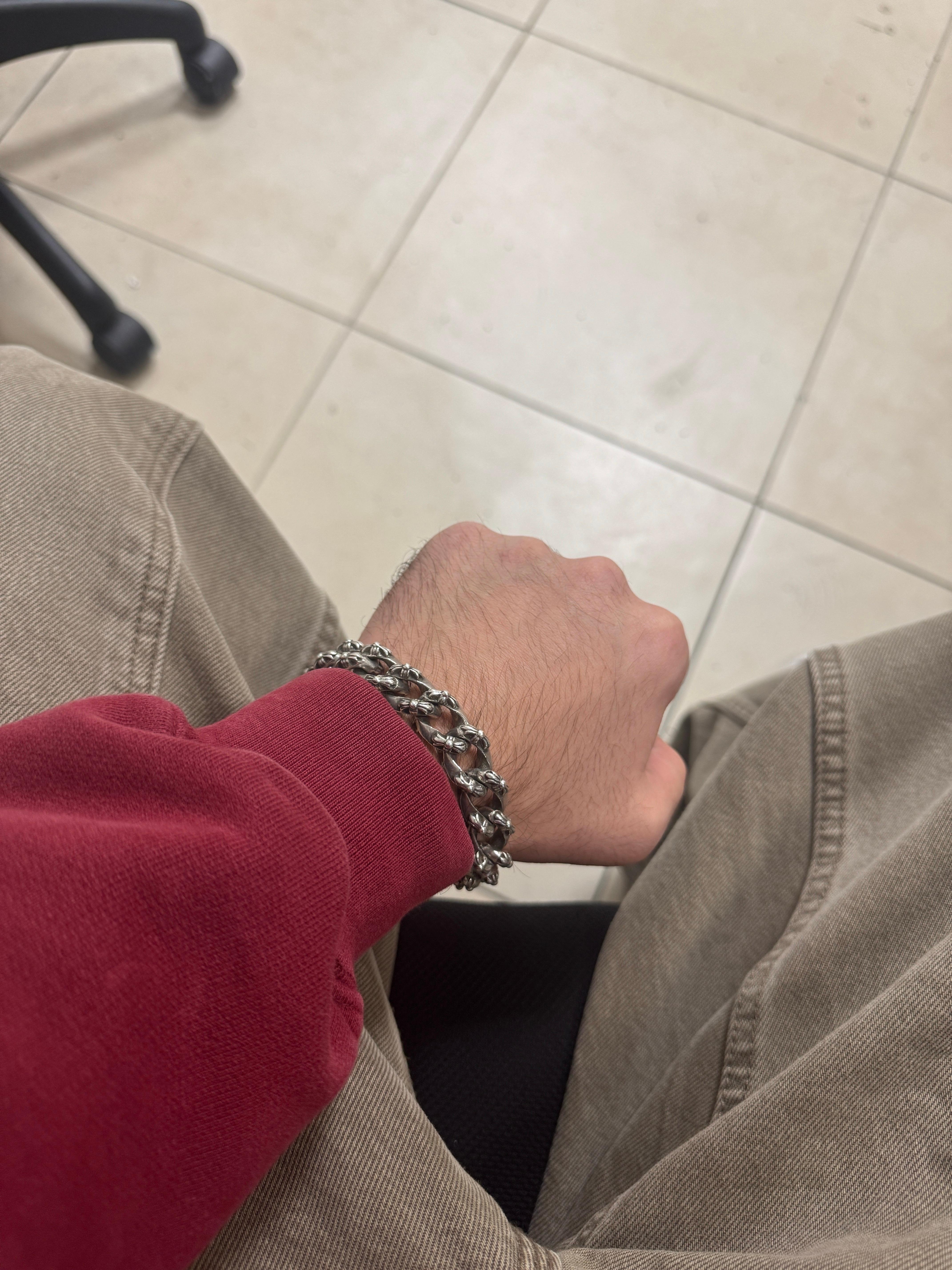 Chrome Hearts XL Extra Fancy Cuban Link Bracelet Lobster Clasp 3