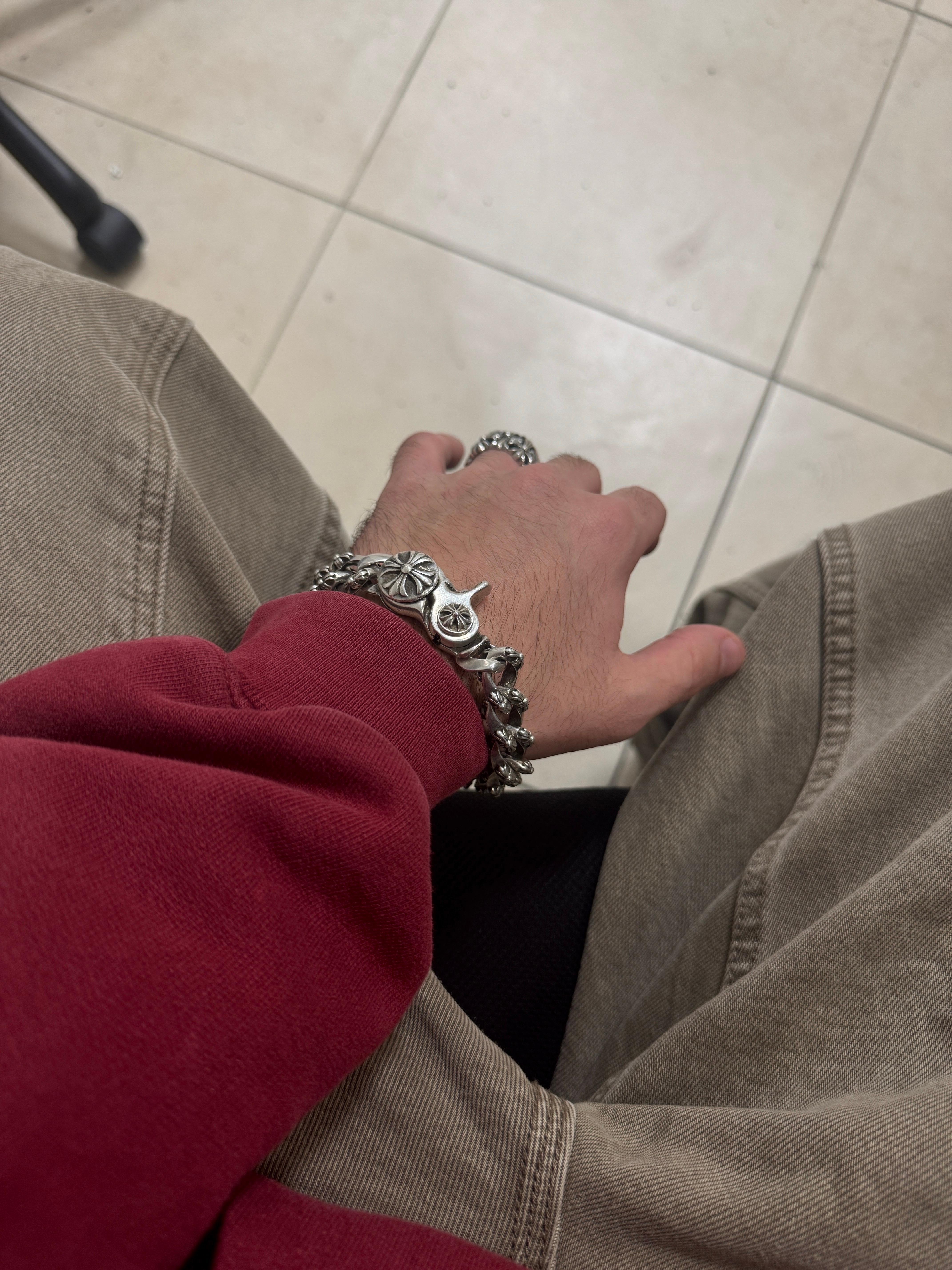 Chrome Hearts XL Extra Fancy Cuban Link Bracelet Lobster Clasp 4