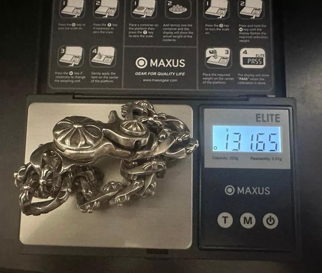 Chrome Hearts XL Extra Fancy Cuban Link Bracelet Lobster Clasp 5