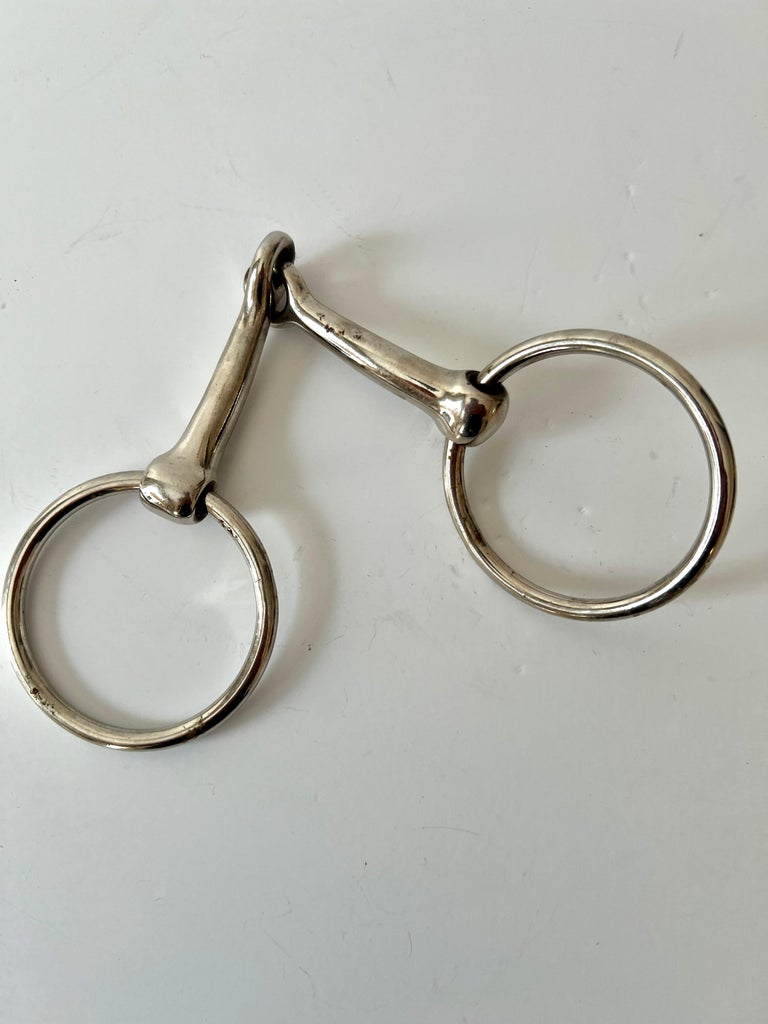 Mors équitation cheval et poney à olive creux en inox Fouganza