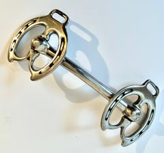 Chrome Horse Bit Paper Weight or Decorative Piece in the Style of Hermes