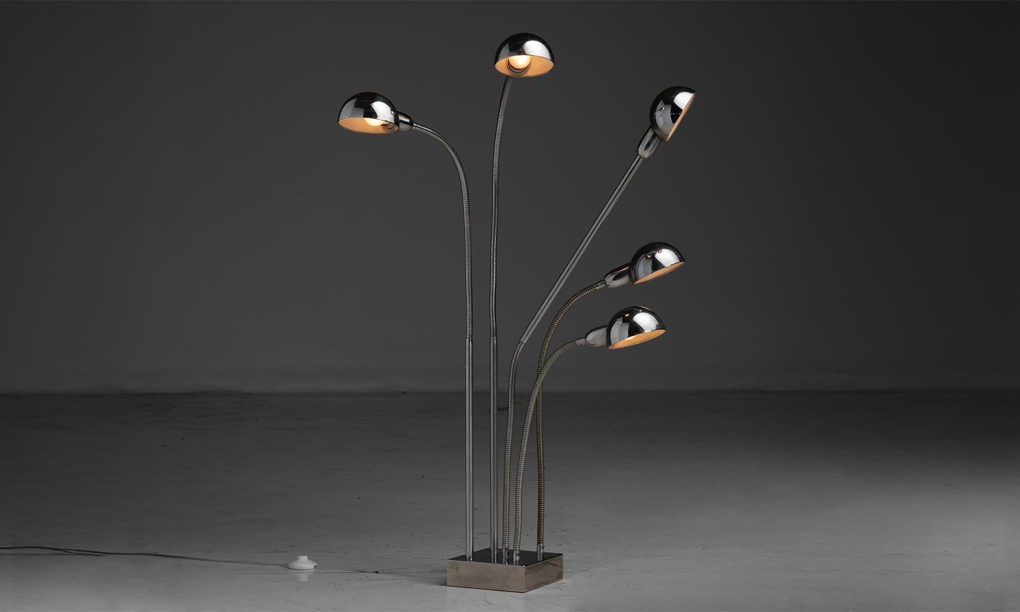 Metal Chrome Hydra Lamp by Pierre Folie, France 1970