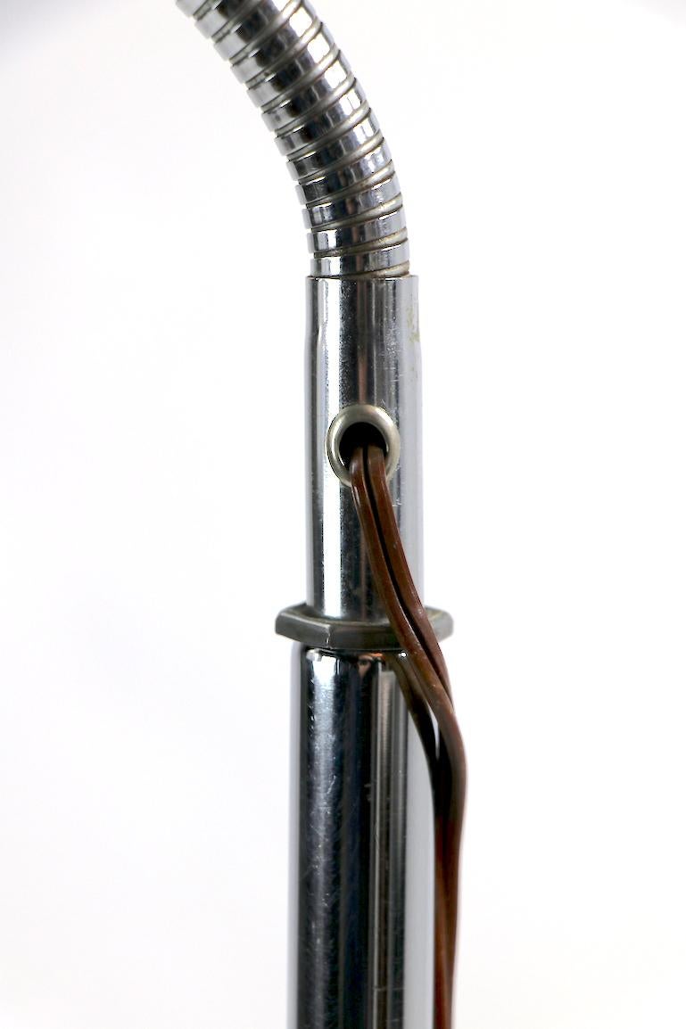 Chrome Industrial Gooseneck Floor Lamp by Ajusco 5
