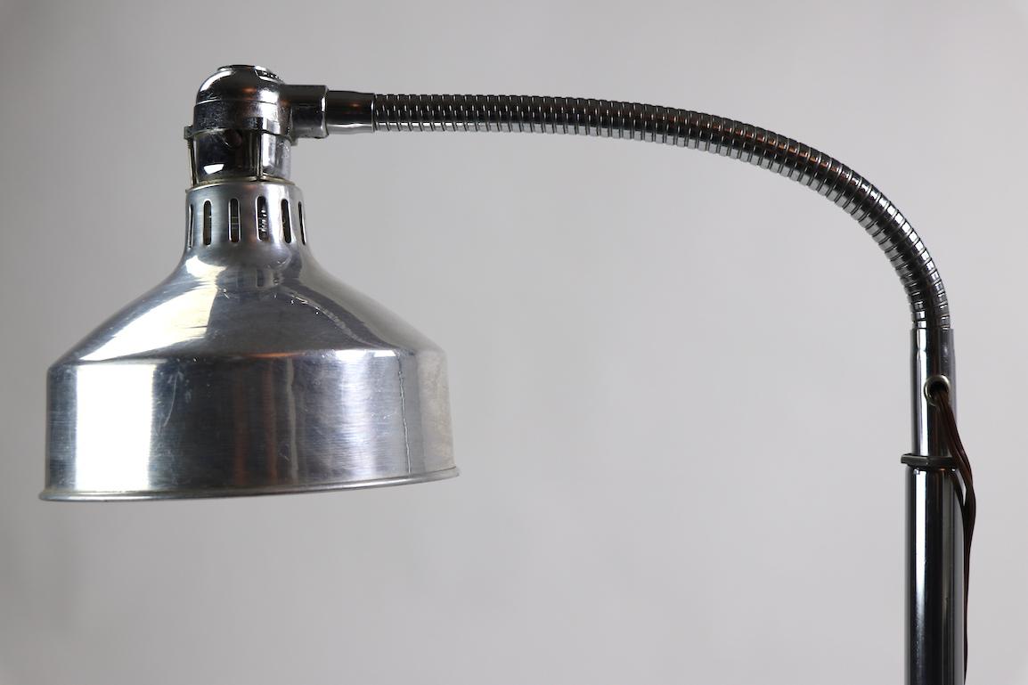 Chrome Industrial Gooseneck Floor Lamp by Ajusco 8