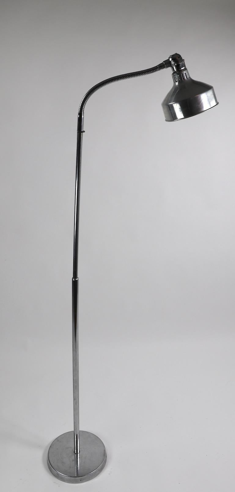 Chrome Industrial Gooseneck Floor Lamp by Ajusco 9