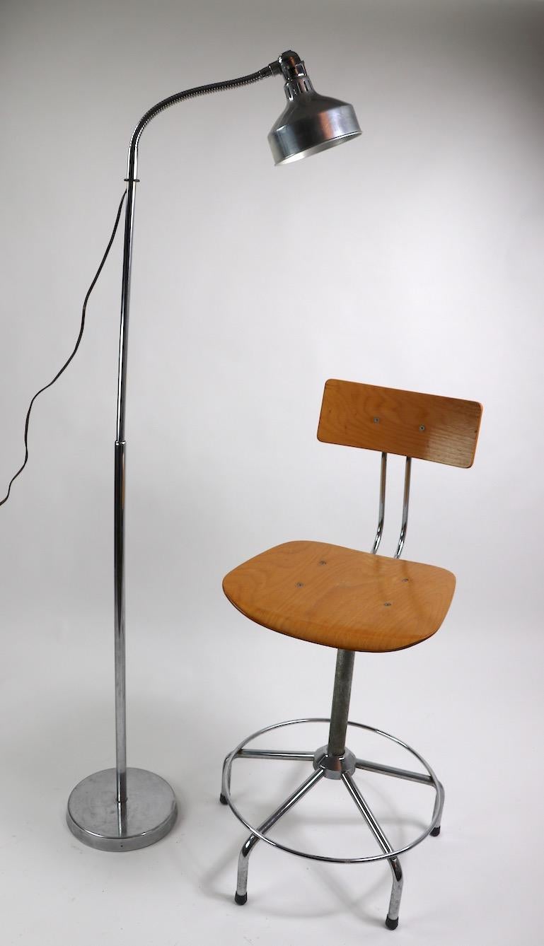 Chrome Industrial Gooseneck Floor Lamp by Ajusco 10