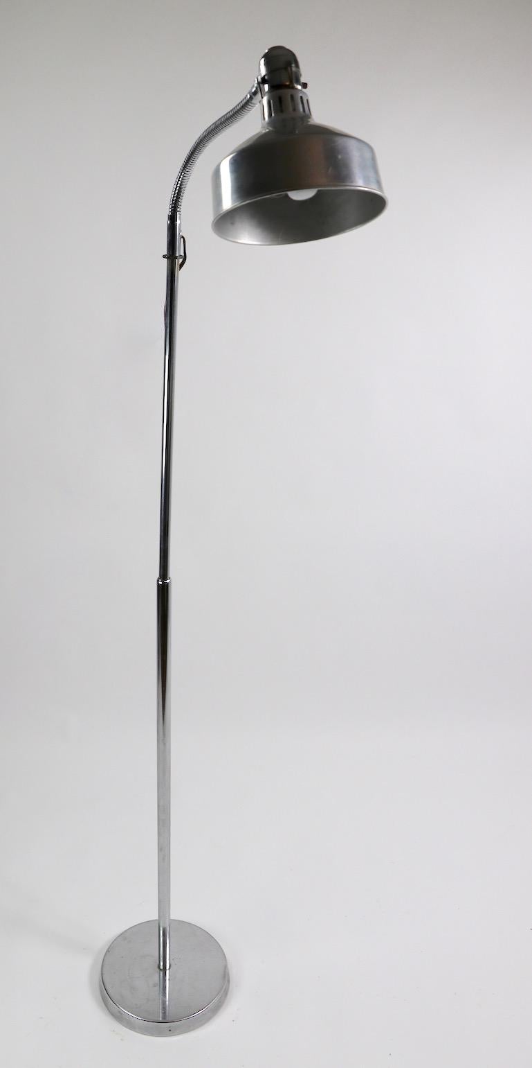 Chrome Industrial Gooseneck Floor Lamp by Ajusco 11