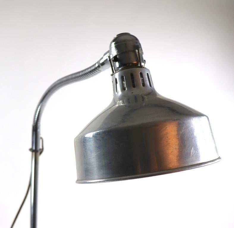 Chrome Industrial Gooseneck Floor Lamp by Ajusco 12