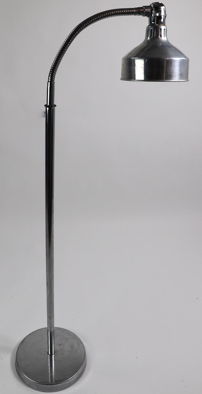 American Chrome Industrial Gooseneck Floor Lamp by Ajusco