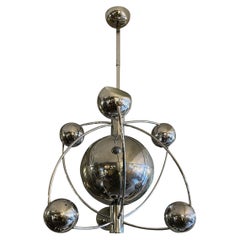 Lustre satellite italien chromé de Goffredo Reggiani