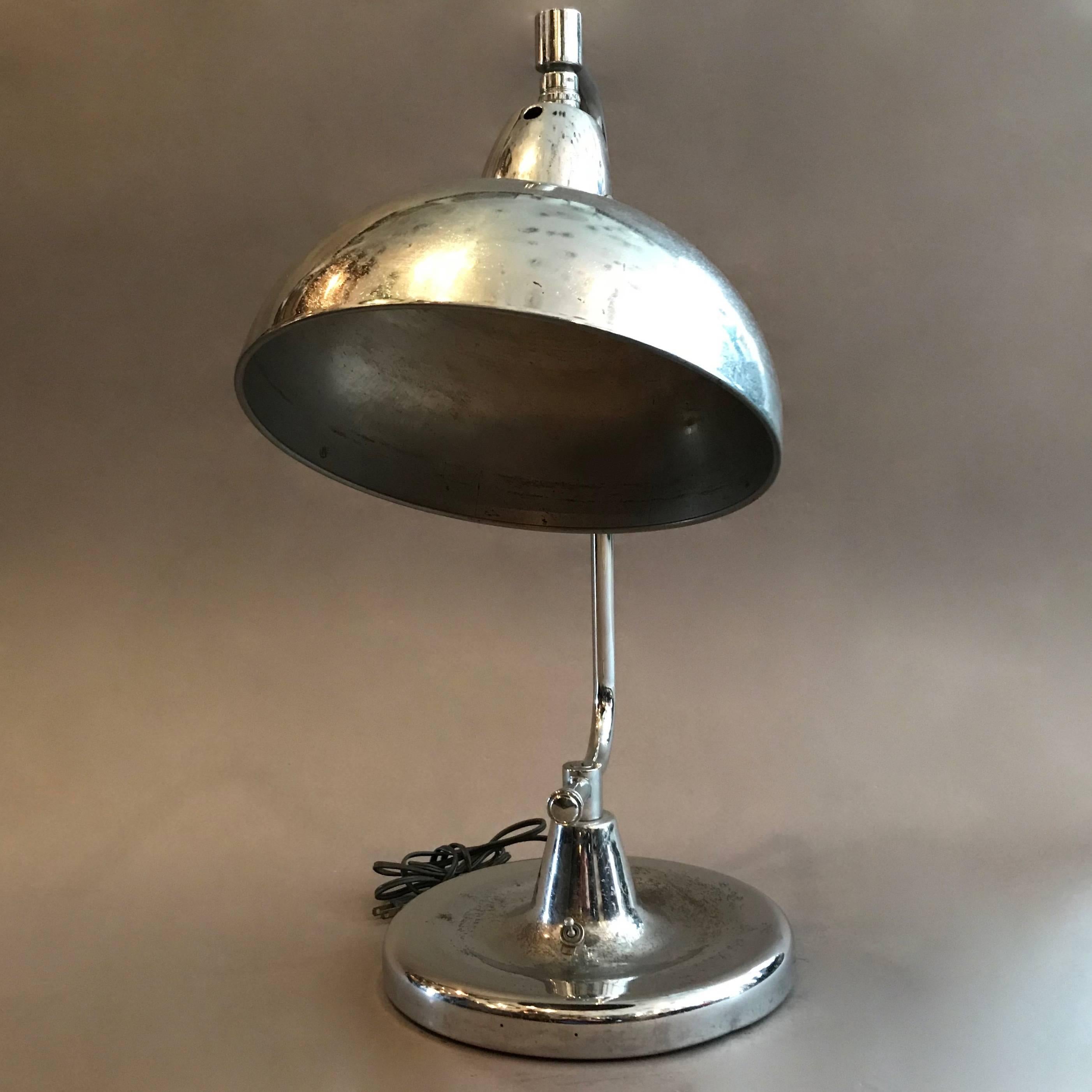 Chrome Jewelers Table Lamp by Apollo In Good Condition In Brooklyn, NY