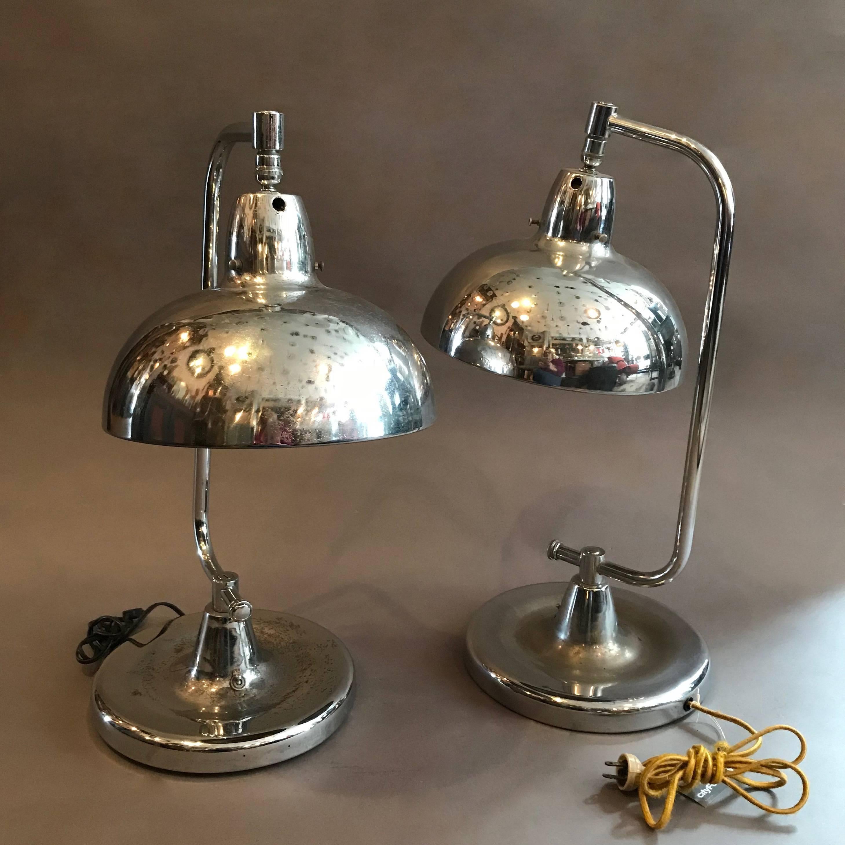 Industrial Chrome Jewelers Table Lamp by Apollo