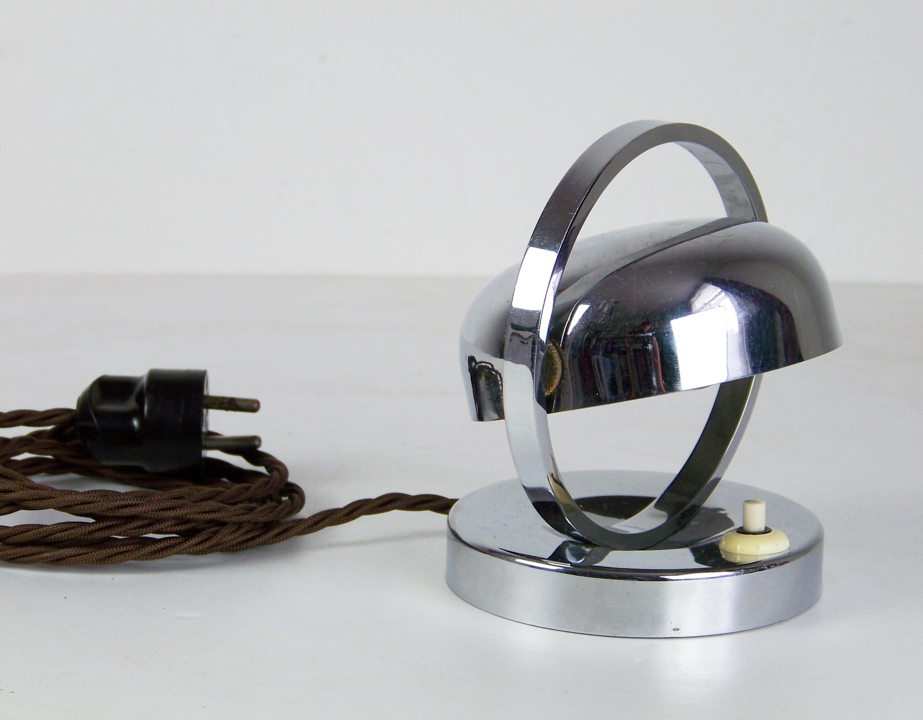 Czech Chrome Lamp, Functionalism, circa 1920