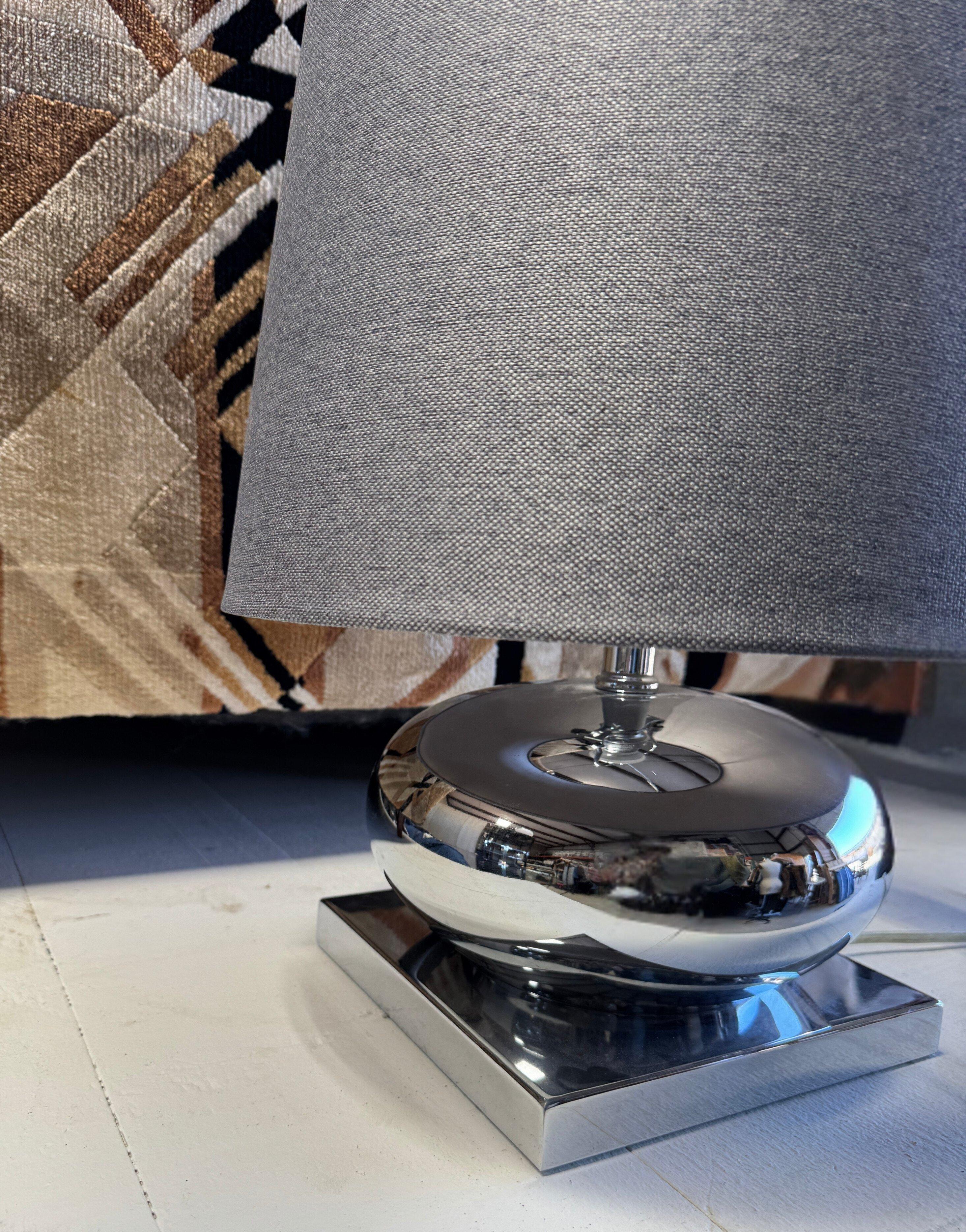 Inconnu Lampes chrome avec abat-jour en vente
