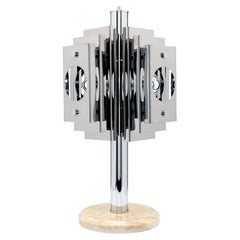 Chrome layered Italian table lamp
