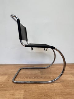 Chrome leather  Bauhaus Chair Thonet MR 10 by Ludwig Mies van der Rohe - 1980s