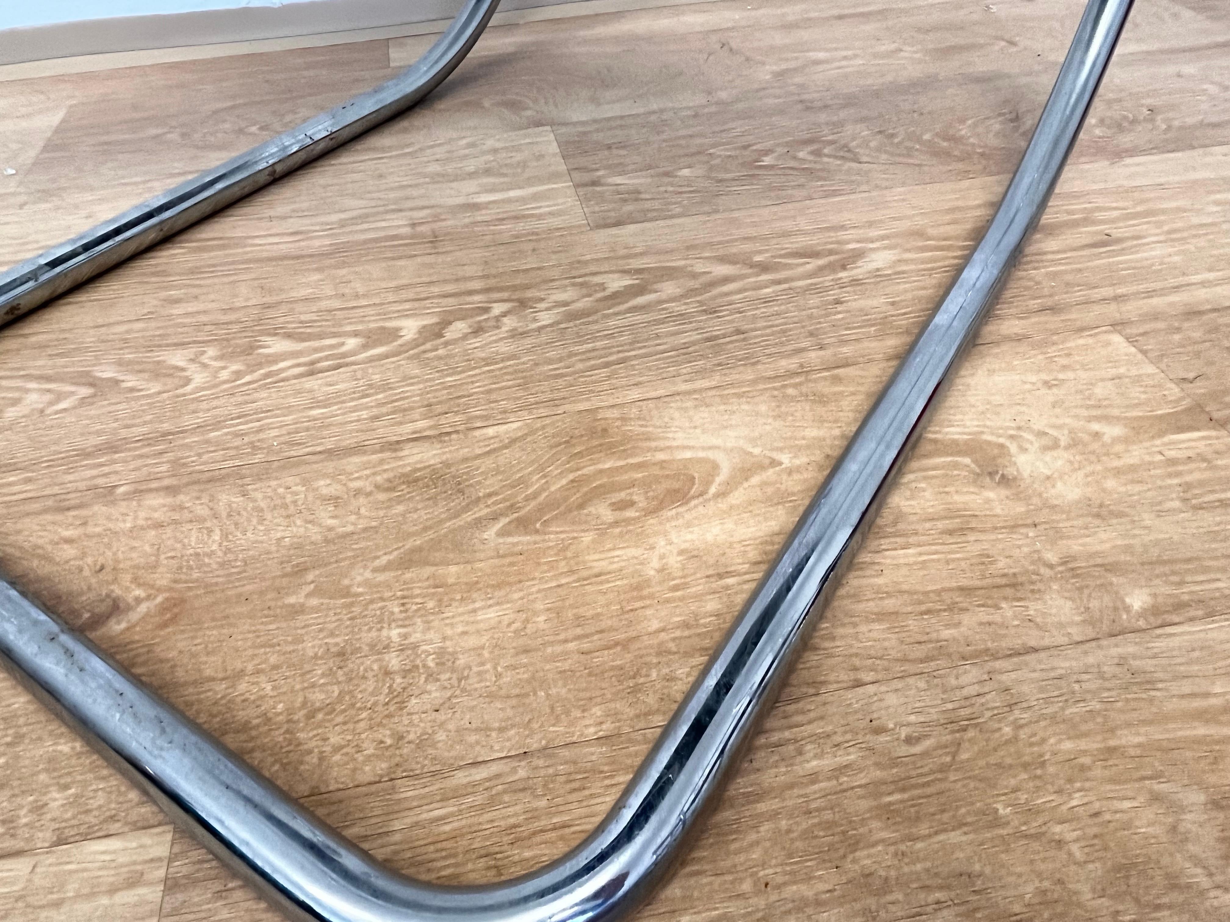 Late 20th Century Chrome leather  Bauhaus Chair Thonet MR 10 by Ludwig Mies van der Rohe - 1980s For Sale