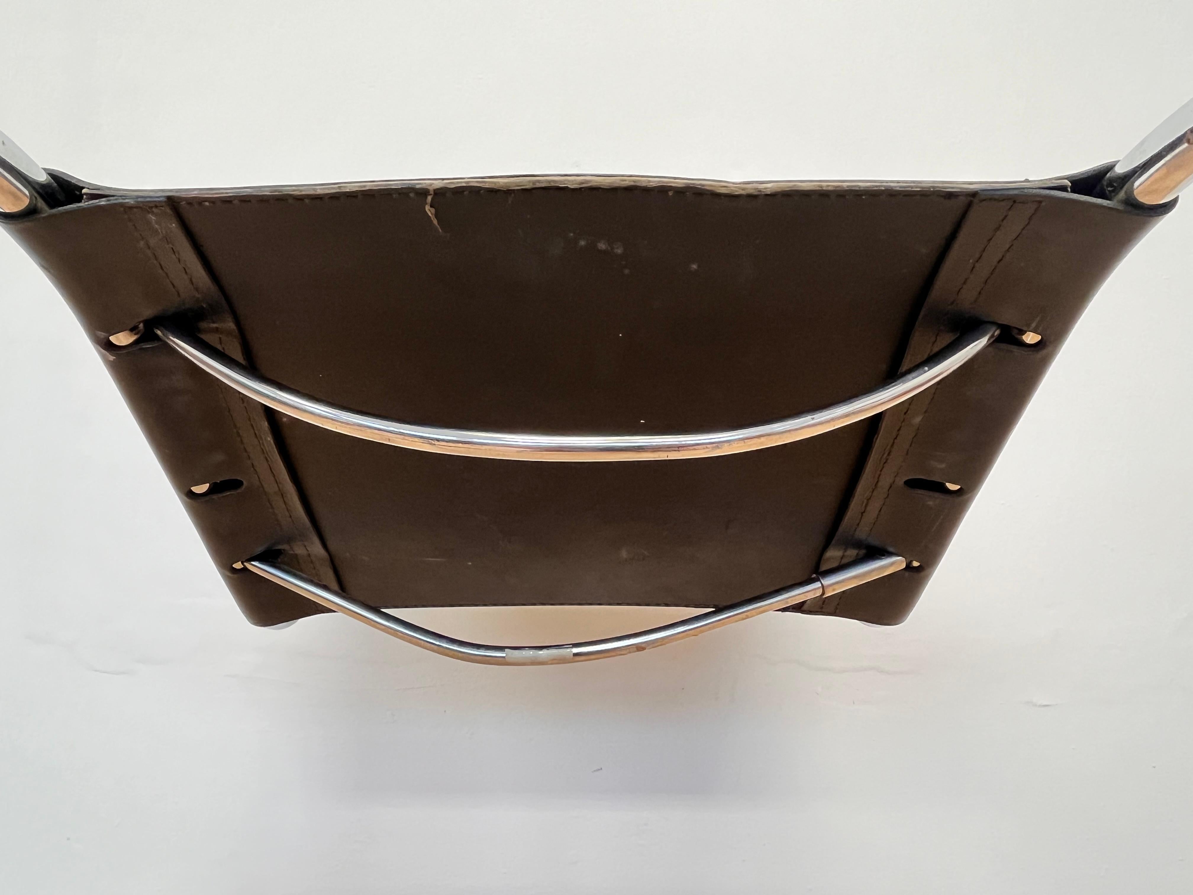 Chrome leather  Bauhaus Chair Thonet MR 10 by Ludwig Mies van der Rohe - 1980s For Sale 2