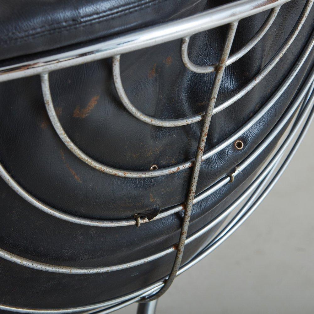 Chrome + Leather Pan Am Chair by Gastone Rinaldi for Rima Padova, 3 Available 4