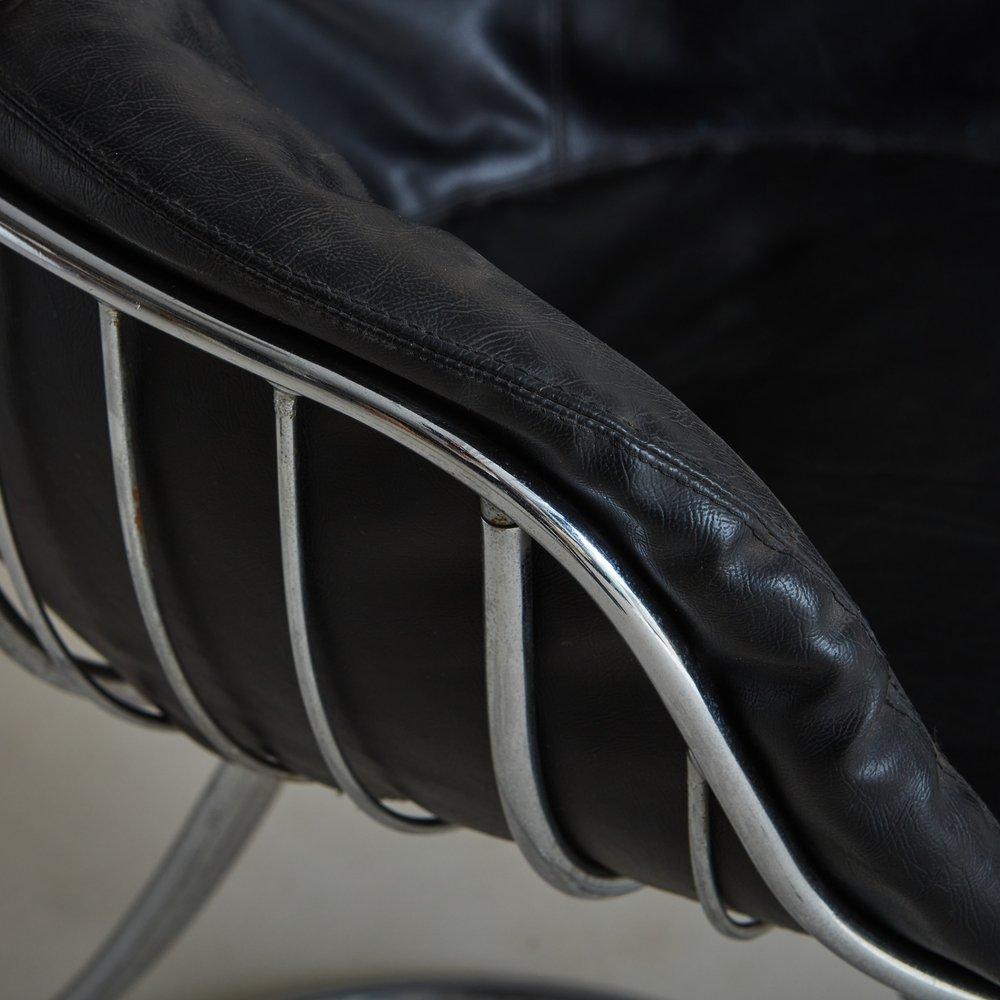 Italian Chrome + Leather Pan Am Chair by Gastone Rinaldi for Rima Padova, 3 Available