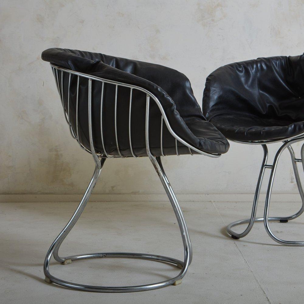 Late 20th Century Chrome + Leather Pan Am Chair by Gastone Rinaldi for Rima Padova, 3 Available