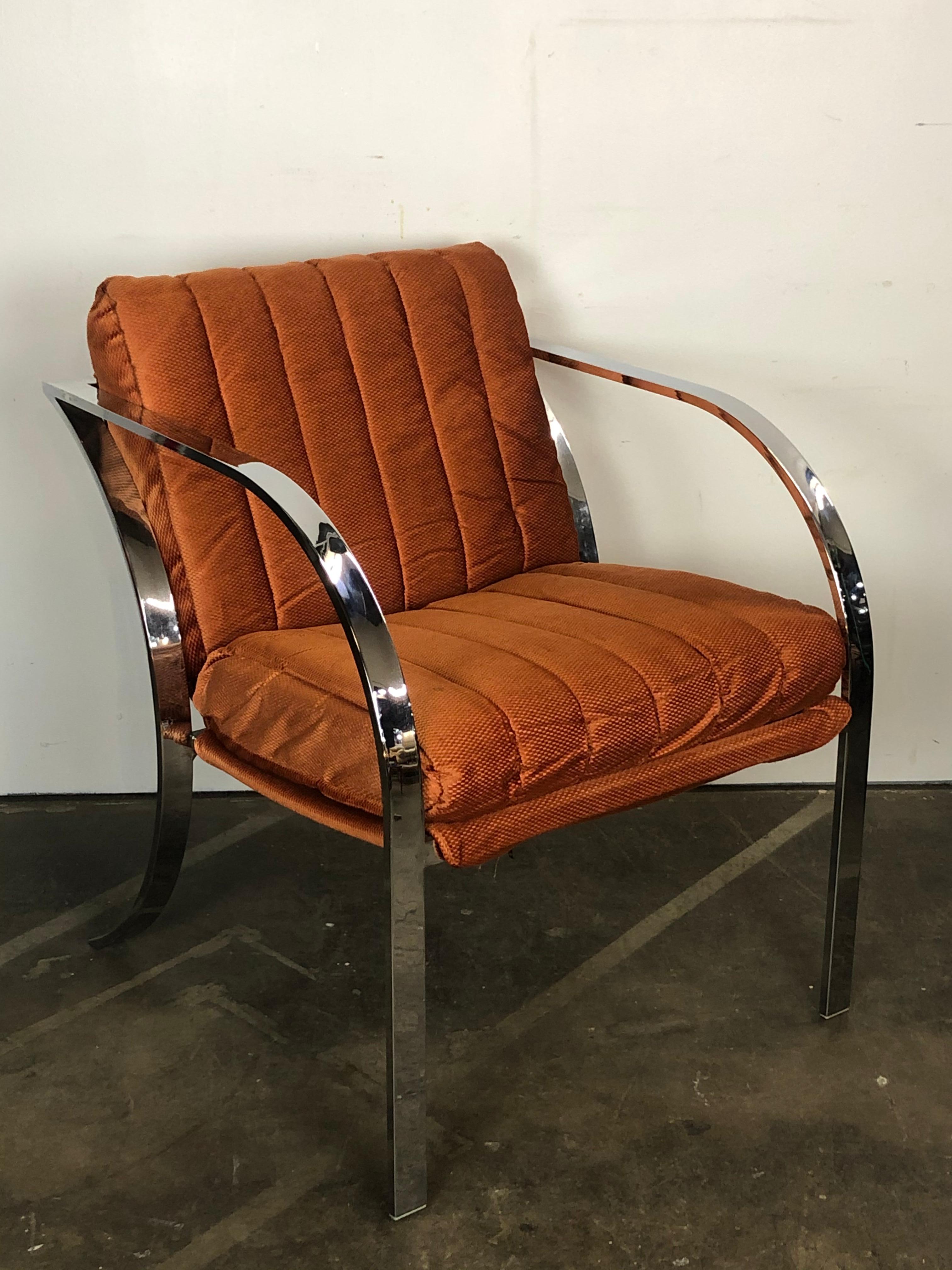 Mid-Century Modern Chrome Lounge Chair by Weiman/Warren Lloyd