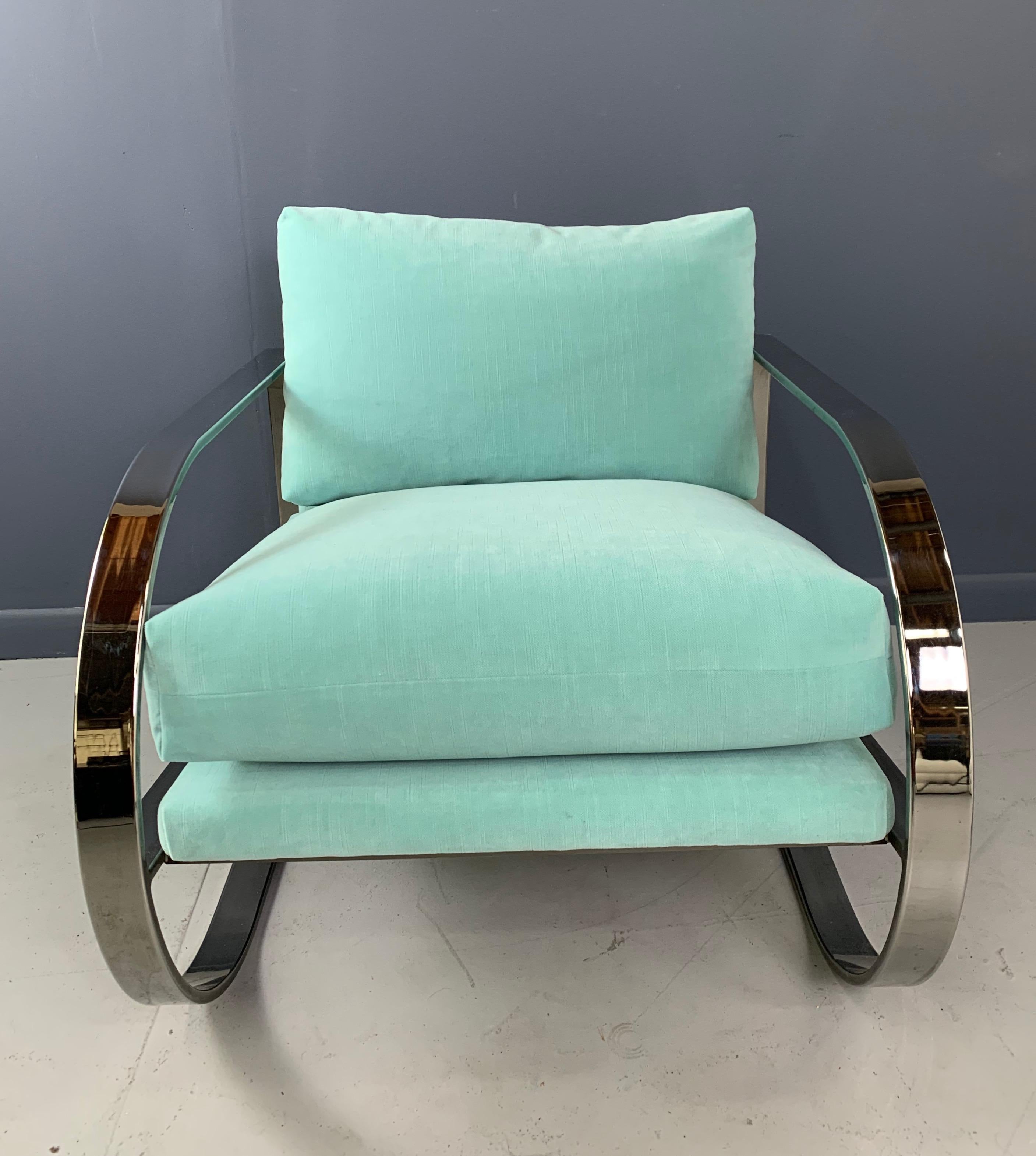 Mid-Century Modern Mid-Century Chrome Lounge Chair Designed by John Mascheroni for Swaim 