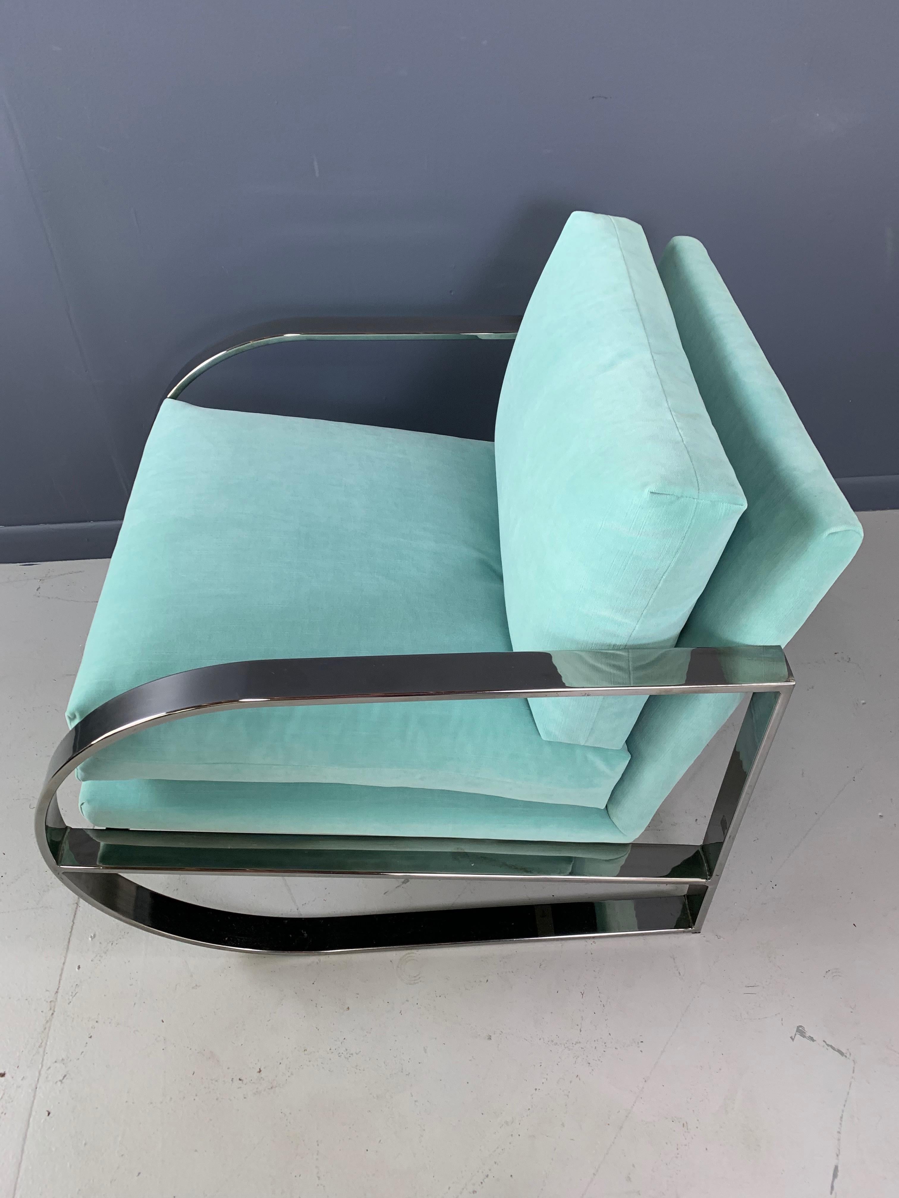 20th Century Mid-Century Chrome Lounge Chair Designed by John Mascheroni for Swaim 