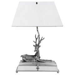 Chrome, Lucite, Acrylic Stag Table Lamp, Maitland Smith Attributed