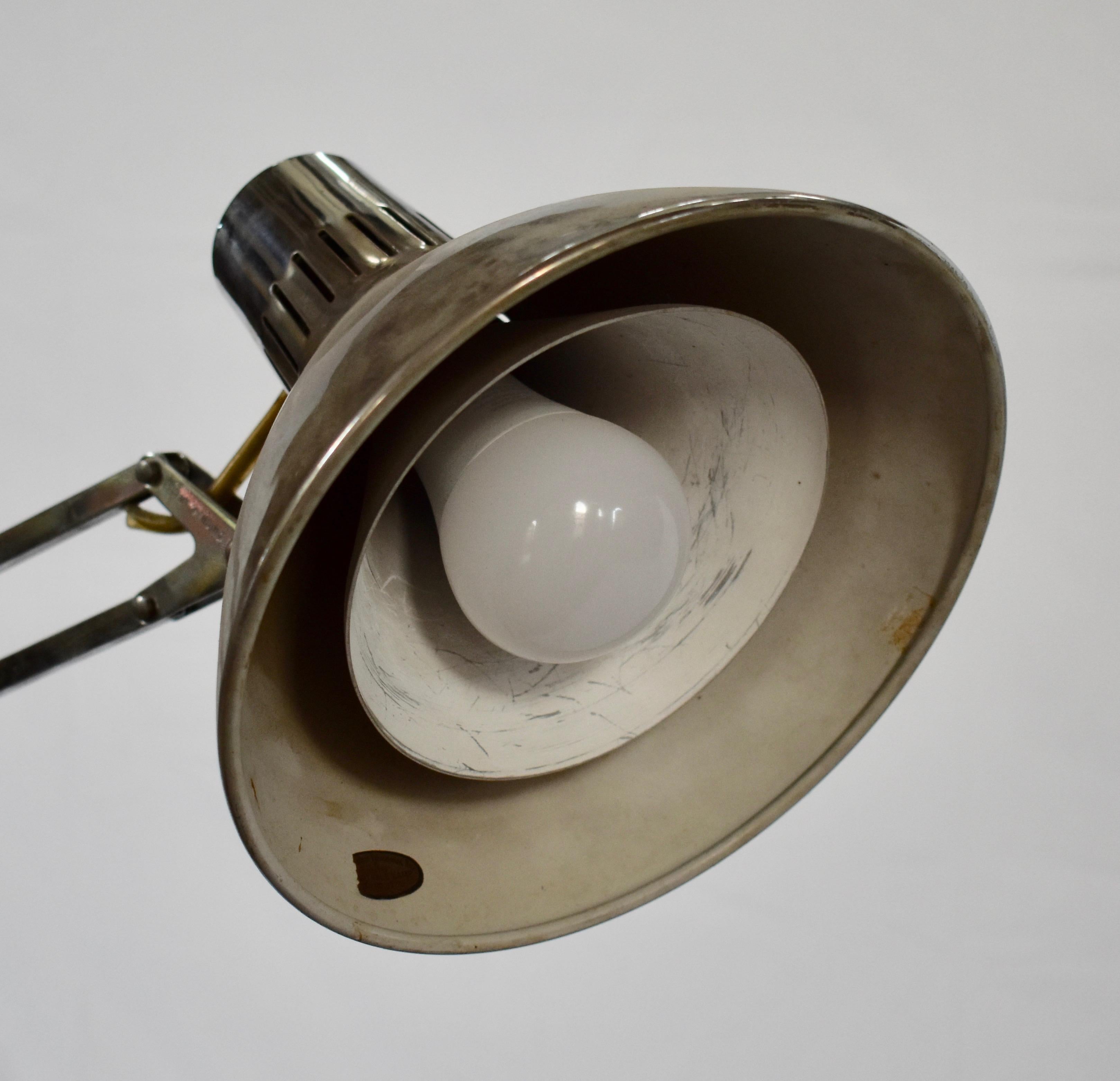 Chrome Luxo-Li Adjustable Drafting Light by Jacob Jacobsen In Good Condition In Baltimore, MD