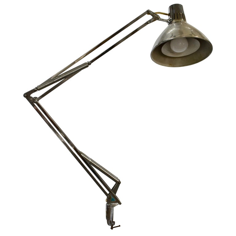 Chrome LuxoLi Adjustable Drafting Light by Jacob Jacobsen at 1stDibs
