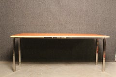 Chrome & Maple Flip-Top Dining Hall Table by Wilhelm Renz