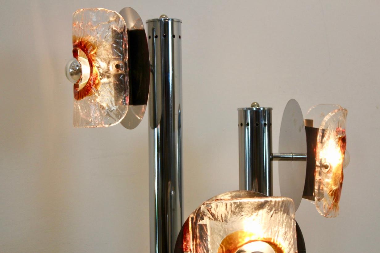 Chrome, Marble and Murano Glass Floor Lamp by Toni Zuccheri for VeArt, Italy 4