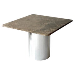 Chrome/Marble Square Dining Table