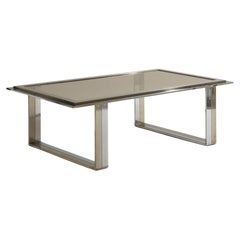 Chrome Metal and Brass Coffee Table, 1970s