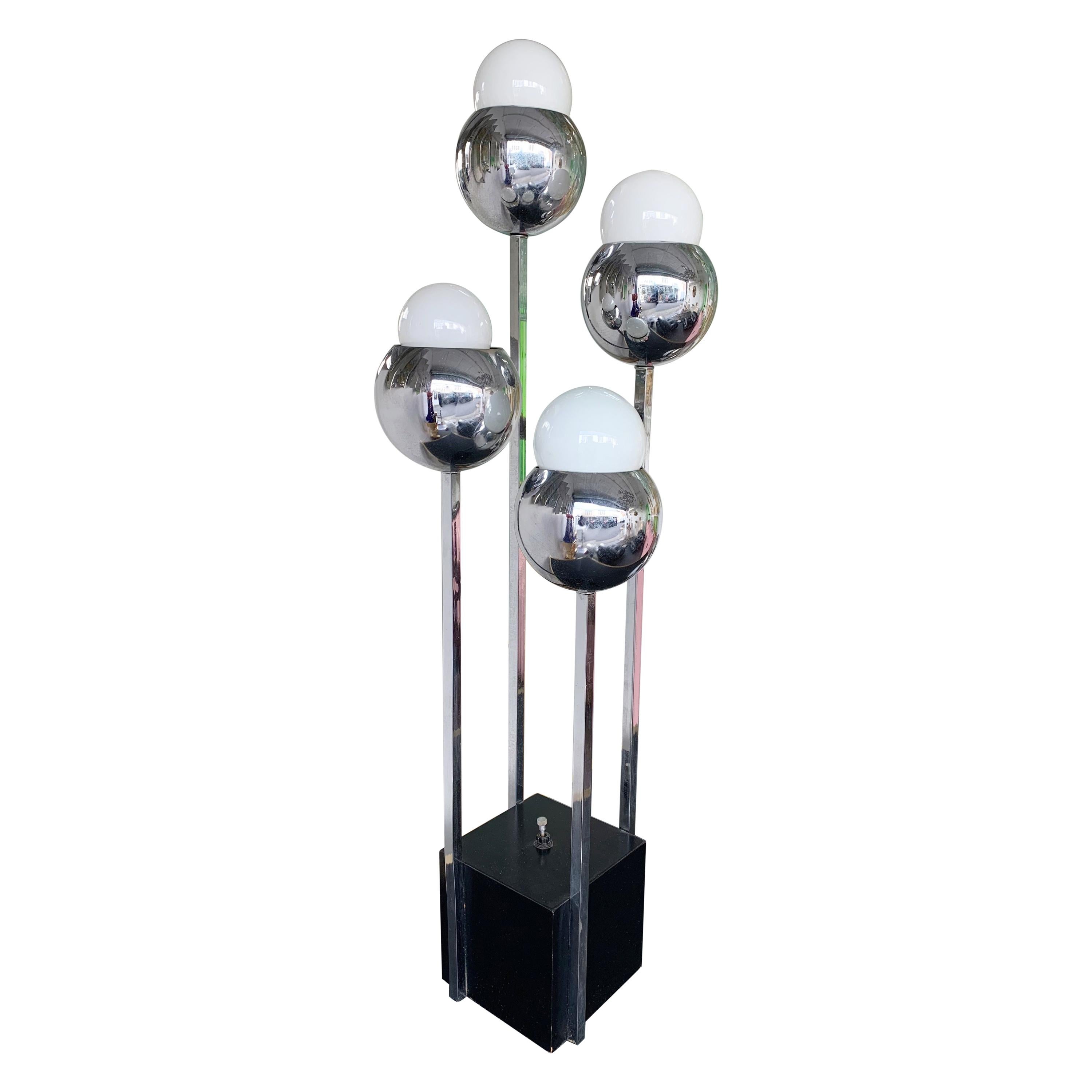 Chrome Metal Ball Lamp by Robert Sonneman. 1970s