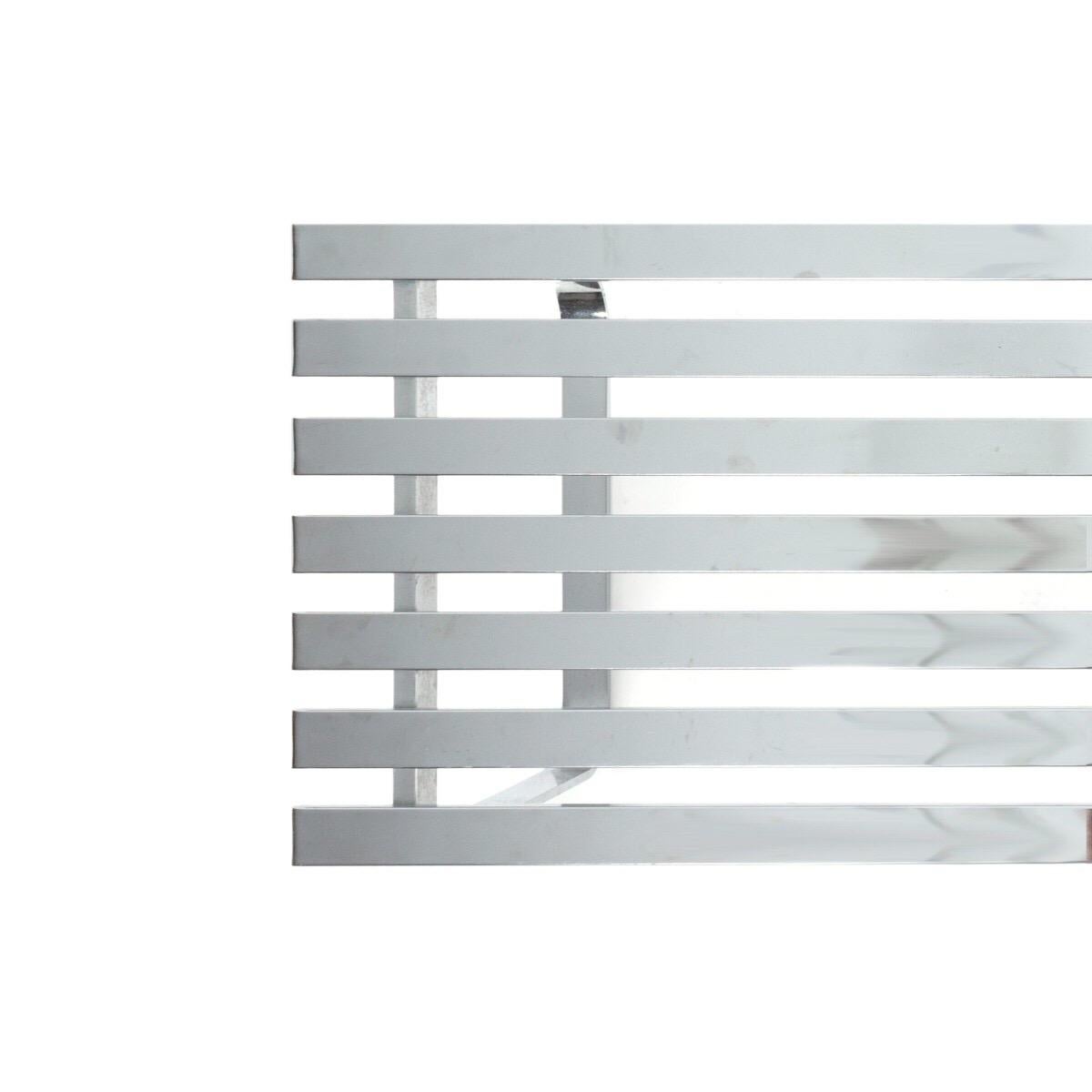 Minimalist Chrome Metal Slat Bench by Design Institute of America