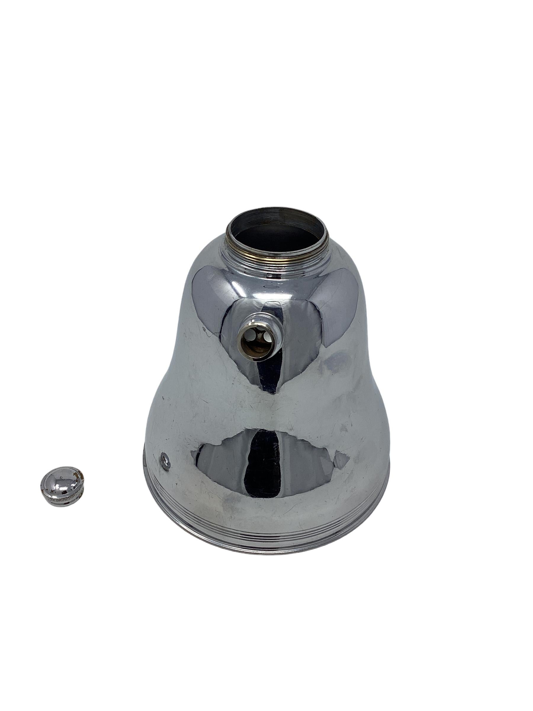 American Chrome Mid Century Town Crier Bell Shaped Cocktail Shaker 