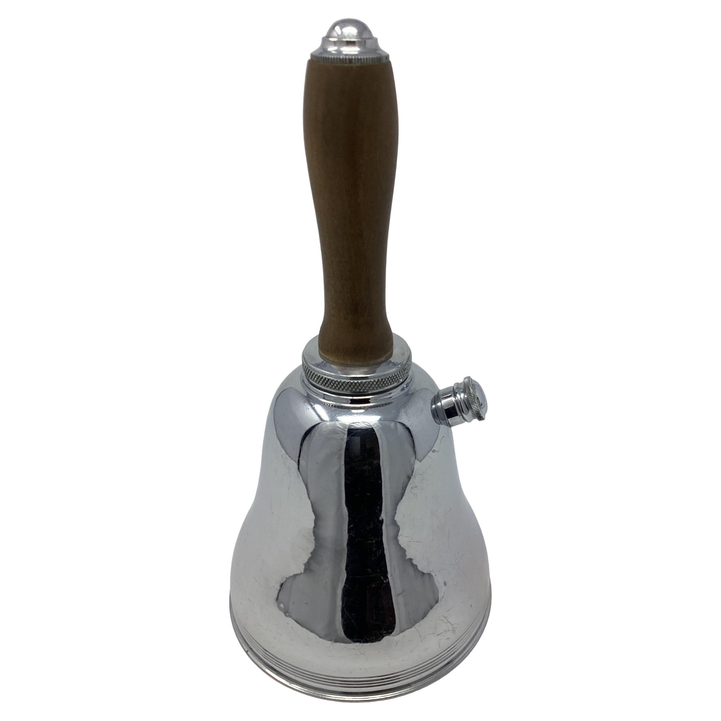 Chrome Mid Century Town Crier Bell Shaped Cocktail Shaker 