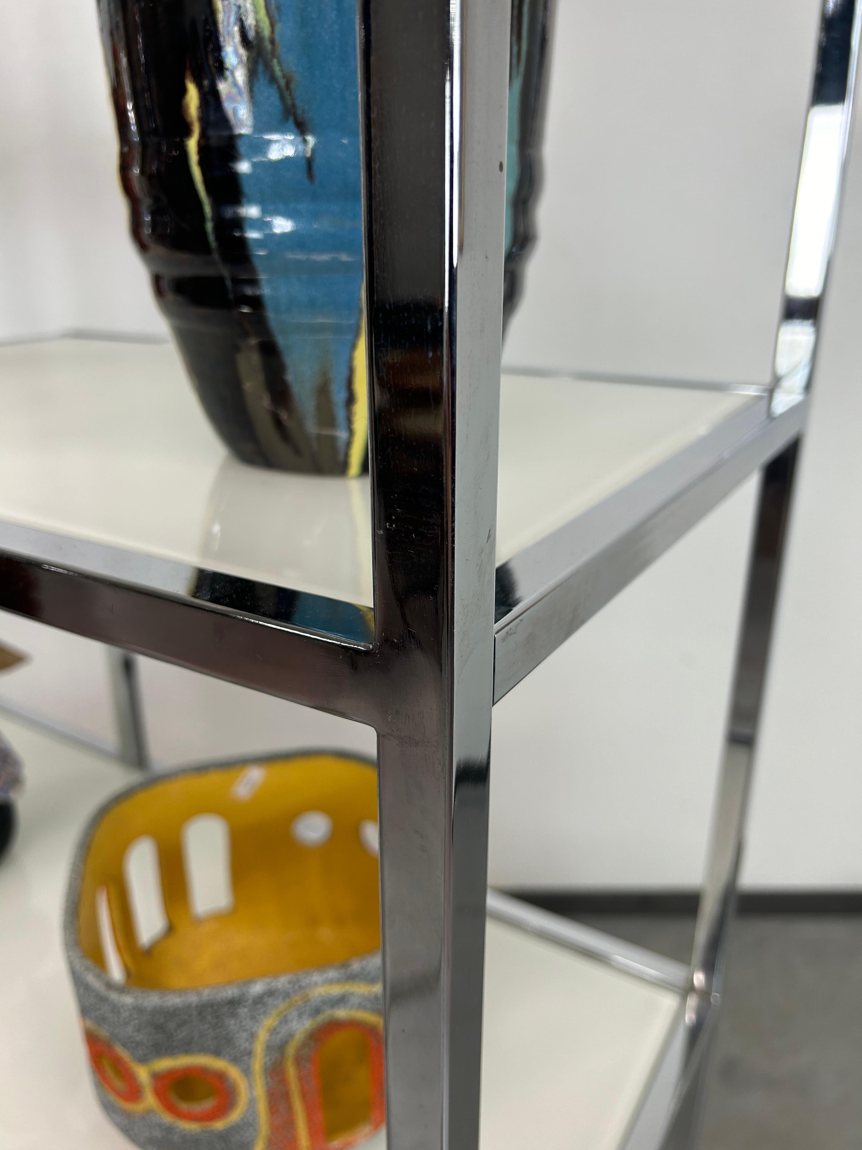 Italian Chrome mid-century modern etagere by Milo Baughman For Sale