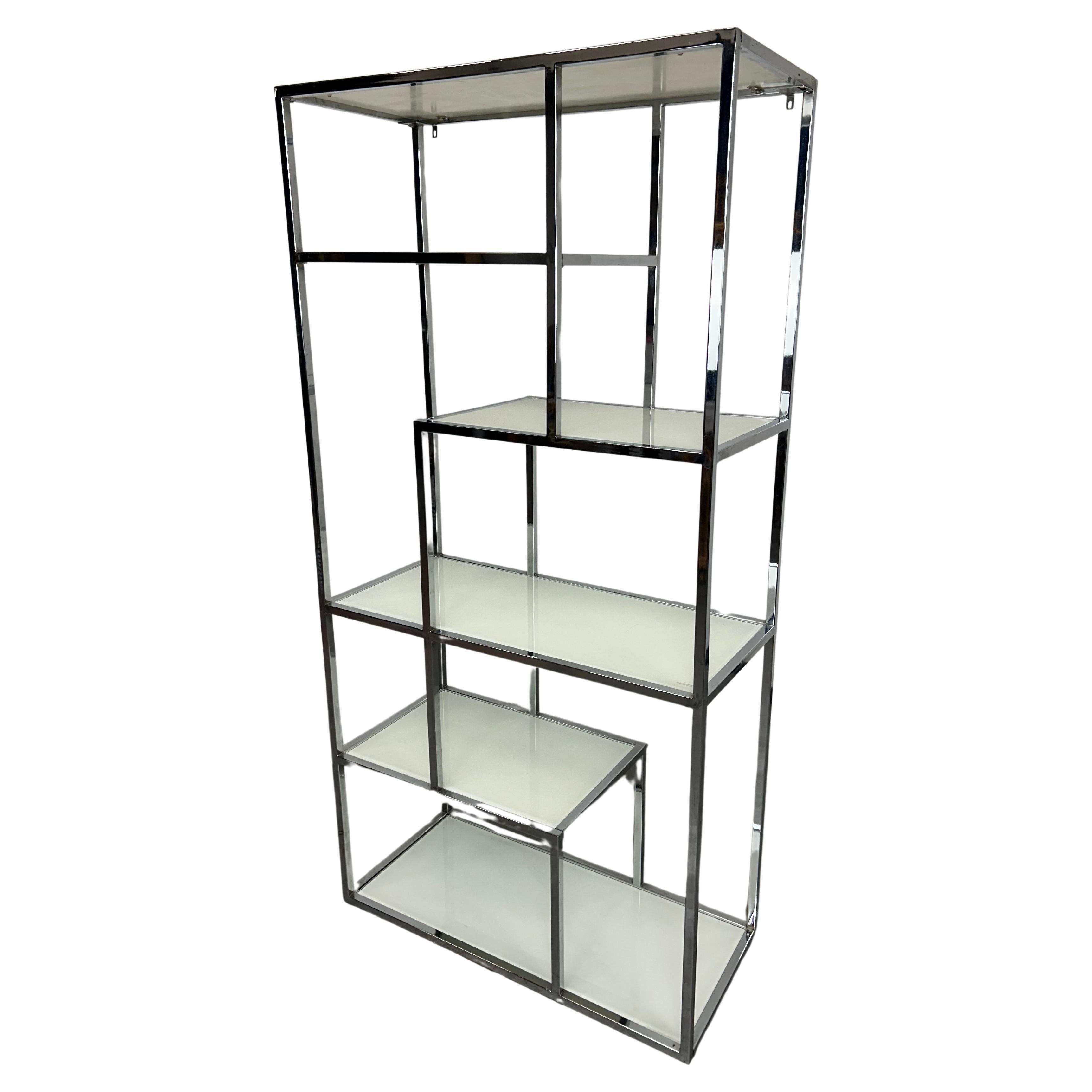 Chrome mid-century modern etagere by Milo Baughman