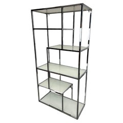 Chrome mid-century modern etagere by Milo Baughman
