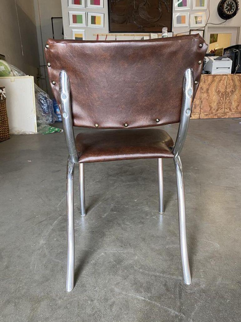 Mid-20th Century Chrome Mid Century Soda Shop Style Side Chair For Sale