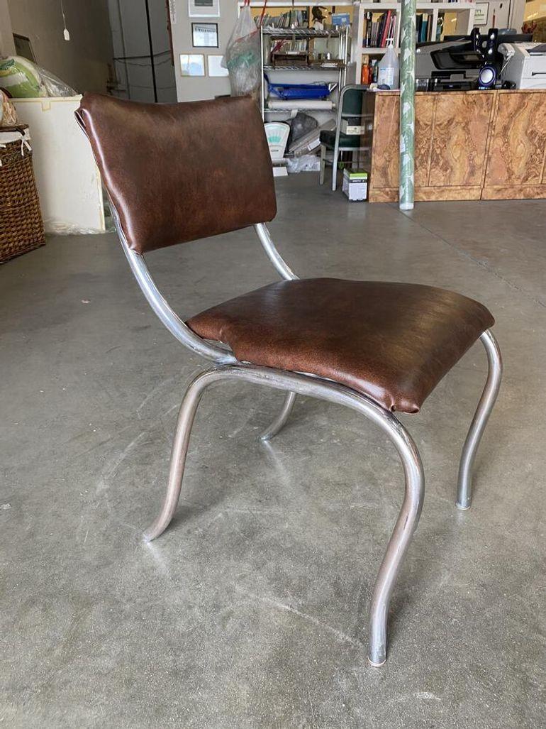 Chrome Mid Century Soda Shop Style Side Chair For Sale 2