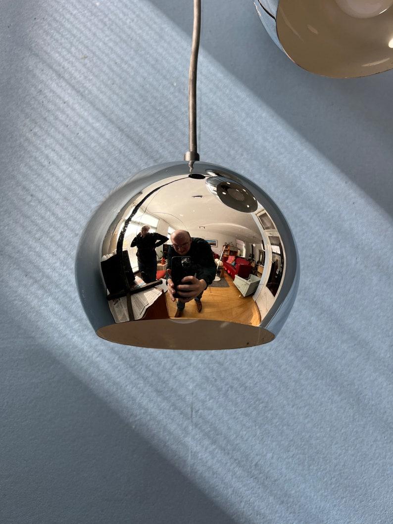 20th Century Chrome Mid Century Space Age Eyeball Cascade Hanging Lamp, 1970s