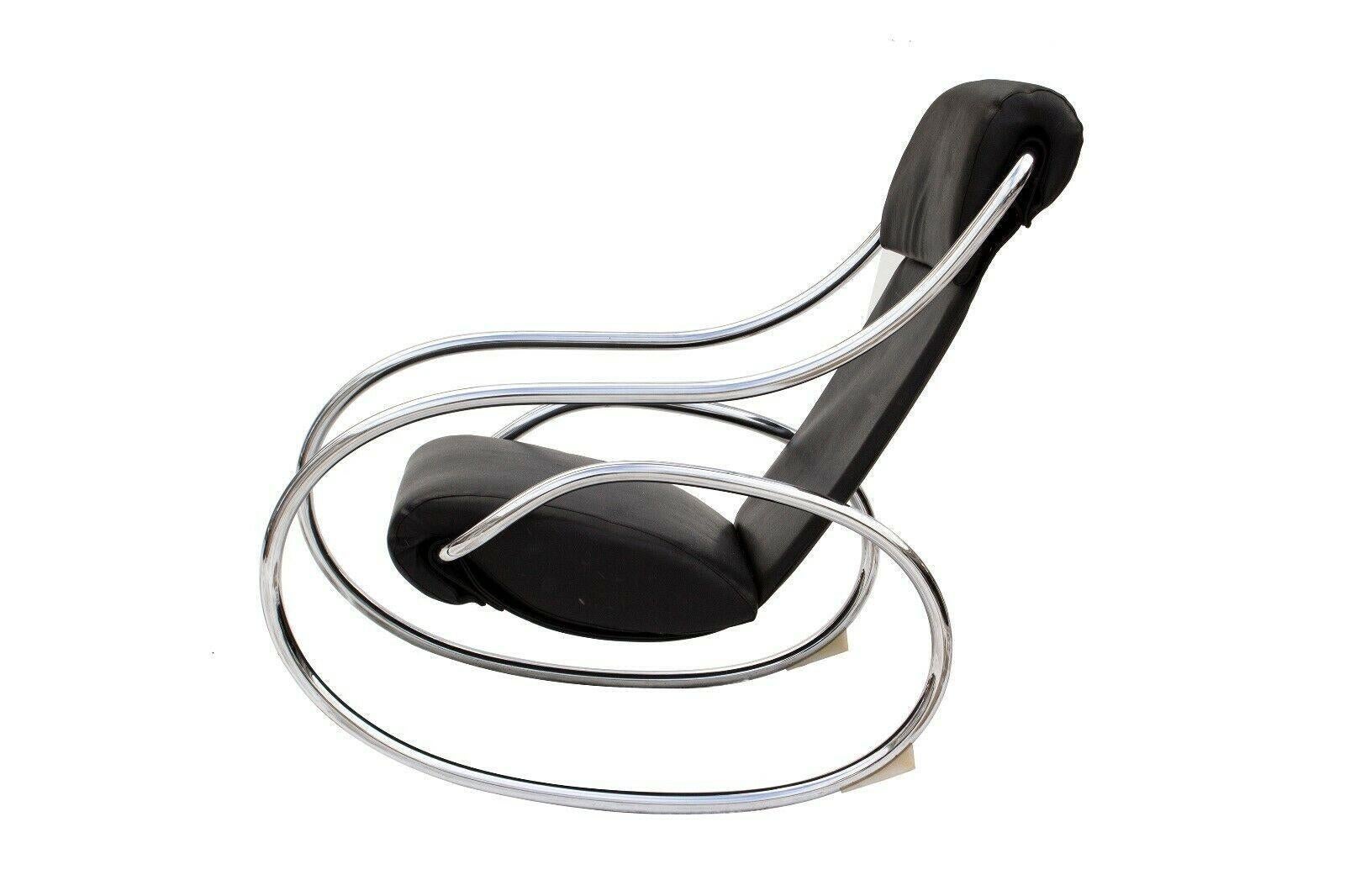 American Chrome Midcentury Modern Rocking Chair