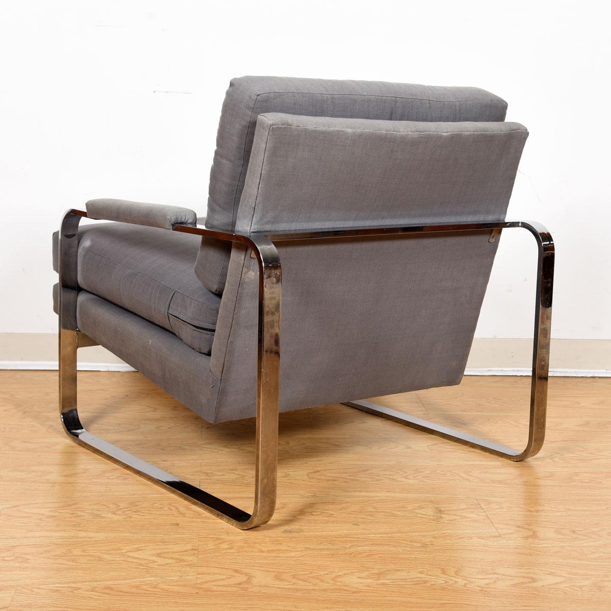 Mid-Century Modern Chrome Milo Baughman Lounge Chair For Sale