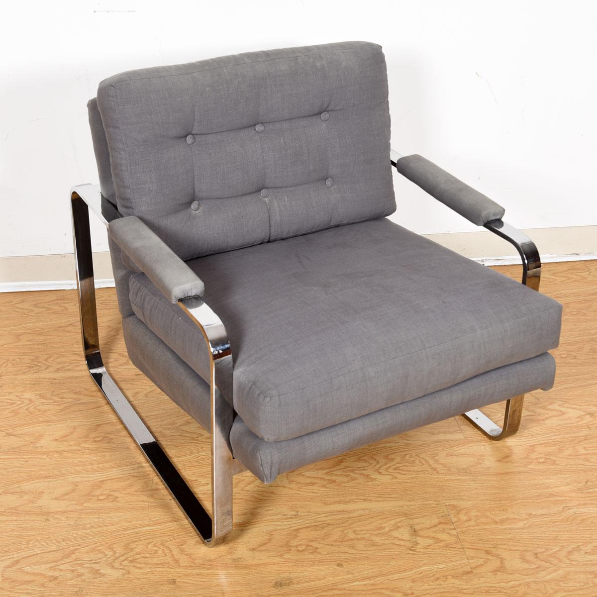 American Chrome Milo Baughman Lounge Chair For Sale