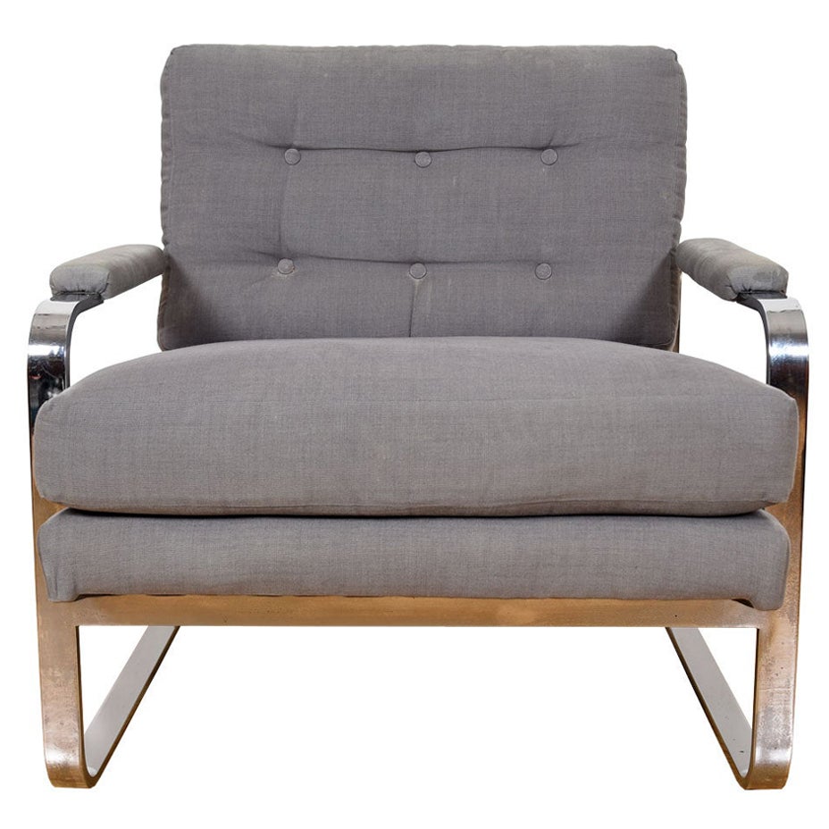 Sedia da salotto Chrome Milo Baughman in vendita