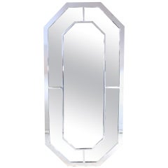 Chrome Milo Baughman Style Octagon Mirror